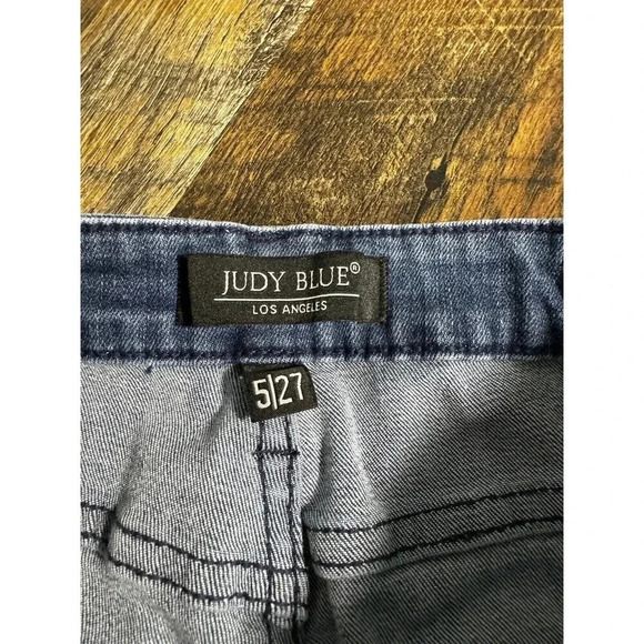 Judy Blue Skinny  Fit Jeans Womens 5 Blue Denim Pants Bleach Splatter Stretch - Picture 4 of 9